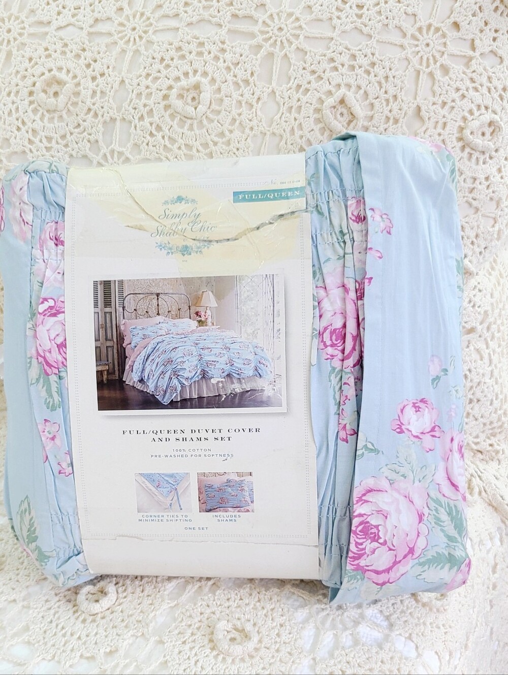 NEW Simply Shabby Chic Rachel Ashwell Queen Duvet & Pillow Sham Set